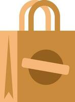 Stamp On Shopping Bag Brown Icon Or Symbol. vector