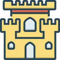 color icon for castle vector
