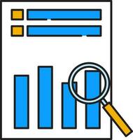 Searching Infographic icon In Blue And Yellow Color. vector