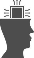 Artificial Intelligence Icon In Gray And White Color. vector