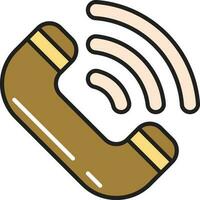 Phone Call Icon In Bronze And Yellow Color. vector
