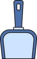 Isolated Dustpan Icon In Blue Color. vector