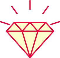 Flat Style Diamond Icon In Red And Yellow Color. vector