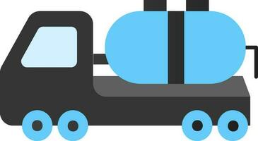 Gray And Blue Tank Truck Icon Or Symbol. vector