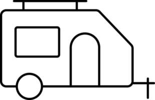 Illustration of Stagecoach Icon in Black Thin Line Art. vector