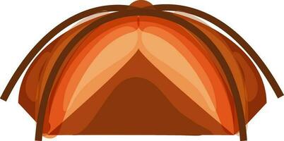 Brown Camping Tent Element On White Background. vector