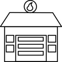 Isolated fire station building in flat style. vector