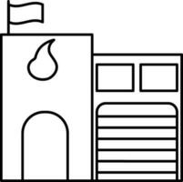 Icon of fire station in flat style. vector