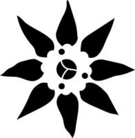 Black and white illustration of flower. vector