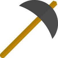 Pick axe in gray and yellow color. vector