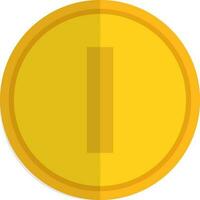 Yellow coin in flat style. vector