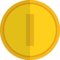 Yellow coin in flat style. vector