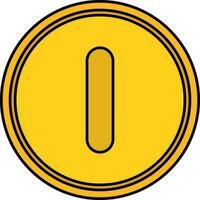 Yellow and black coin. vector