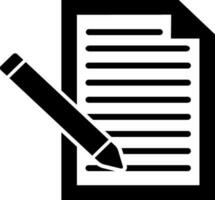 Flat illustration of document with pen. vector