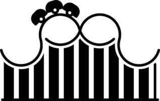 solid icon for roller coaster vector
