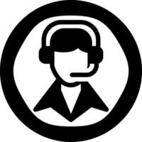 solid icon for call center vector