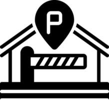 solid icon for parking vector