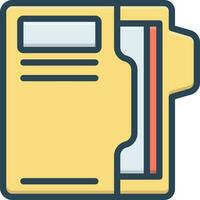 color icon for documents vector