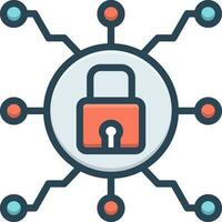 color icon for secure connection vector