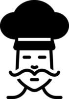 solid icon for chef vector