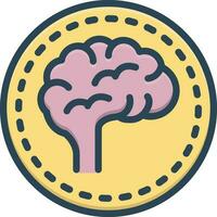 color icon for brain vector