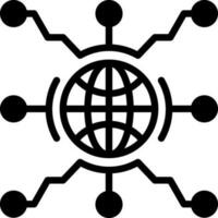 solid icon for global networking vector