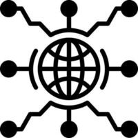 solid icon for global networking vector