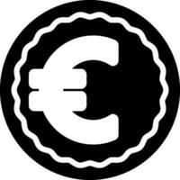 sólido icono para euro vector