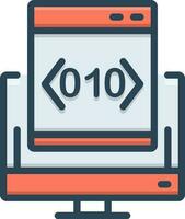 color icon for custom coding vector