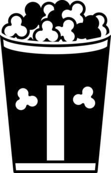 solid icon for pop corn vector