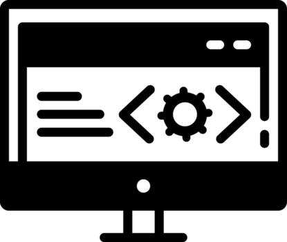 solid icon for web doveloper vector