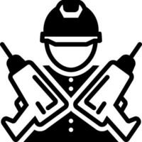 solid icon for drill master vector