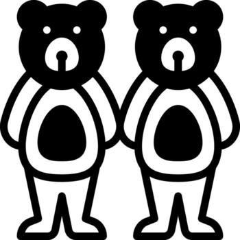 solid icon for bears vector
