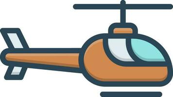 color icon for helicopter vector