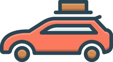 color icon for wagon car vector