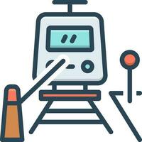 color icon for railway crossing vector