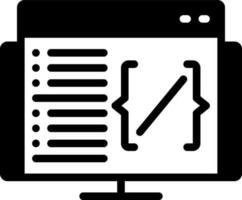 solid icon for coding vector