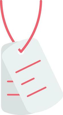 Hanging Two Tag Icon In Red And White Color.