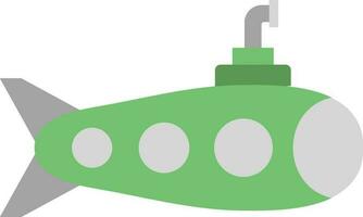 submarino icono en verde y gris color. vector