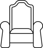 Retro King Chair Line Art Icon. vector