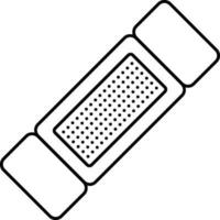 Bandage Icon In Black Outline. vector