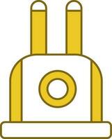 Vehicle Fuse Icon In Yellow And White Color. vector