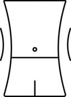 Reduce Waist Icon In Black Line Art. vector