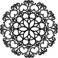 Linear Style Rangoli Or Mandala Icon. vector