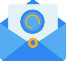 Reloading Message or Return Envelope Yellow and Blue Icon. vector