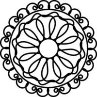 Linear Style Rangoli Or Mandala Icon. vector