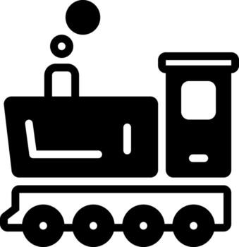 solid icon for steam engine vector
