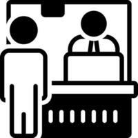 solid icon for ticket counter vector