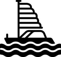 sólido icono para barco vector