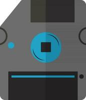 Grey and blue floppy disk. vector